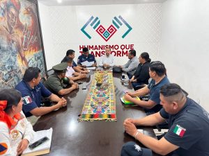 El Presidente Municipal Oscar Serra Cantoral junto al Delegado Regional de Protección Civil Francisco Velasco Cantoral encabezó los trabajos del Consejo Municipal de Protección Civil