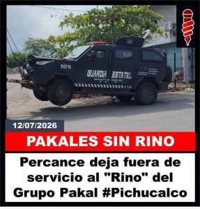 Percance deja fuera de servicio al «Rino» del Grupo Pakal en la región Norte de Chiapas
