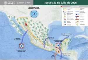 Onda Tropical 22 y canales de baja presión provocarán lluvias intensas en Chiapas