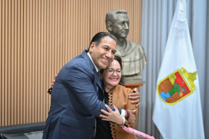 *Eduardo Ramírez se reúne con la rectora de la Universidad Nacional Rosario Castellanos, Alma Herrera*